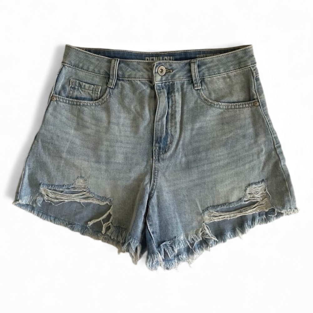 Rewash Brand High Rise distressed shorts womens 25 size small light wash